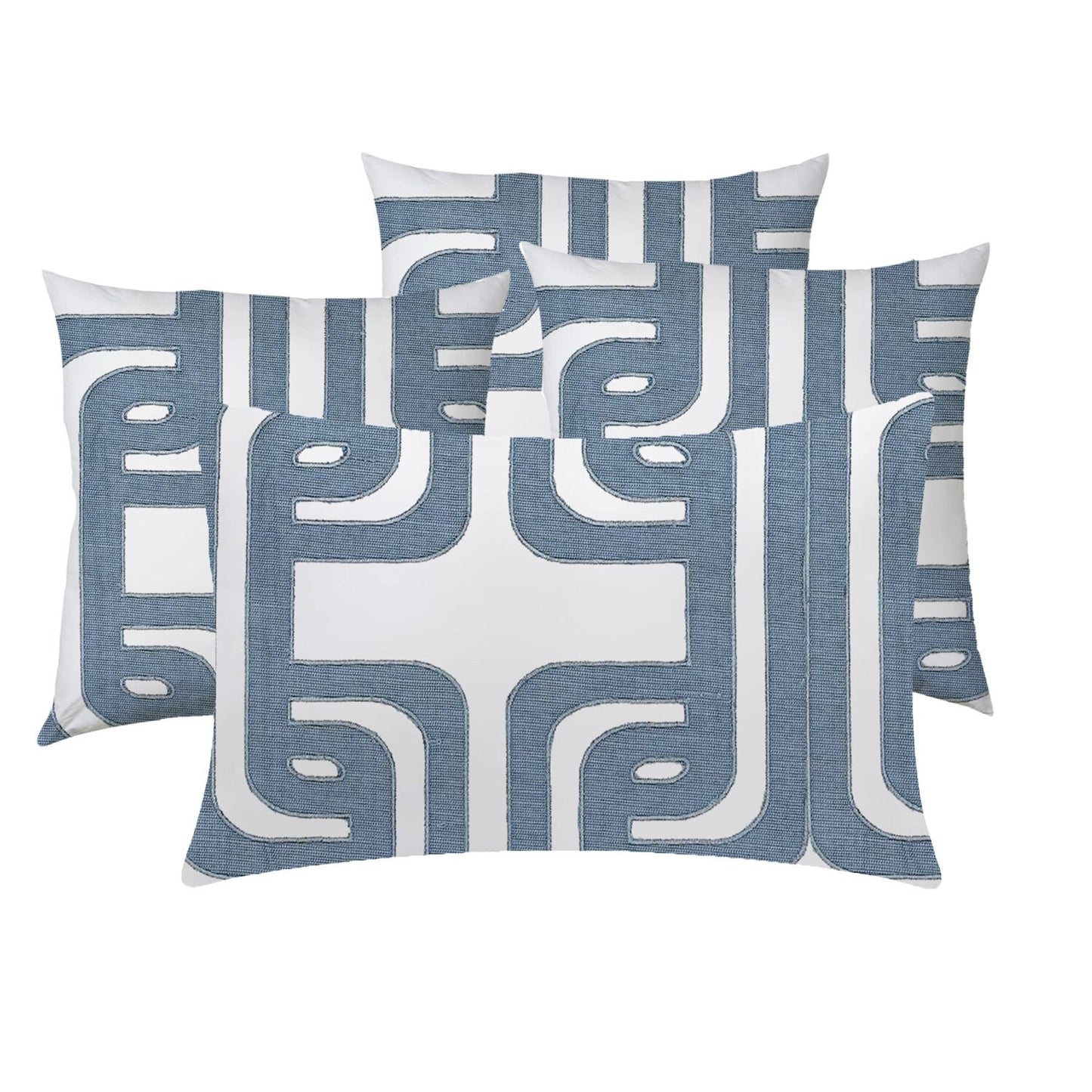 Olga  - Set of 4 Pieces | Cotton Linen Fabric | Crewel Embroidered | Pillow/Cushion Cover Set | With or Without Insert