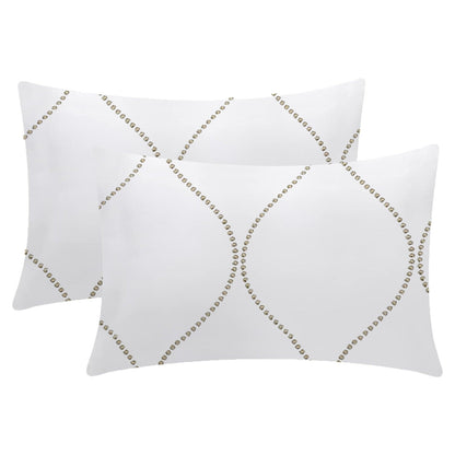 Amara - 3 Piece Crewel Embroidered Duvet Set | Linen Cotton Mix | Embroidered Duvet Cover with Embroidered Pillowcases | Handmade | Soft