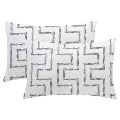 Fiora - 3 Piece Crewel Embroidered Duvet Set | Linen Cotton Mix | Embroidered Duvet Cover with Embroidered Pillowcases | Handmade | Soft