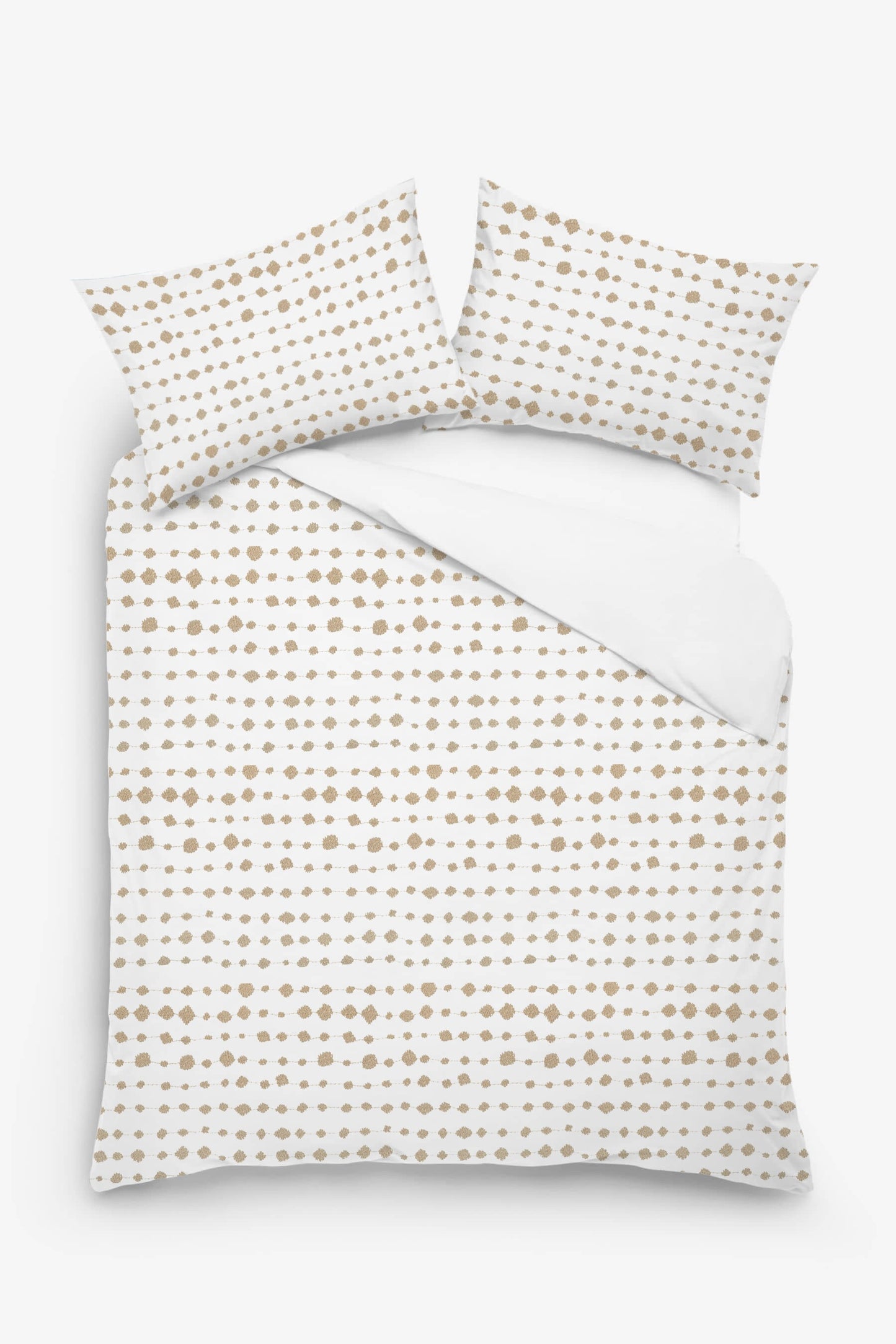 Aveline - 3 Piece Crewel Embroidered Duvet Set | Linen Cotton Mix | Embroidered Duvet Cover with Embroidered Pillowcases | Handmade | Soft