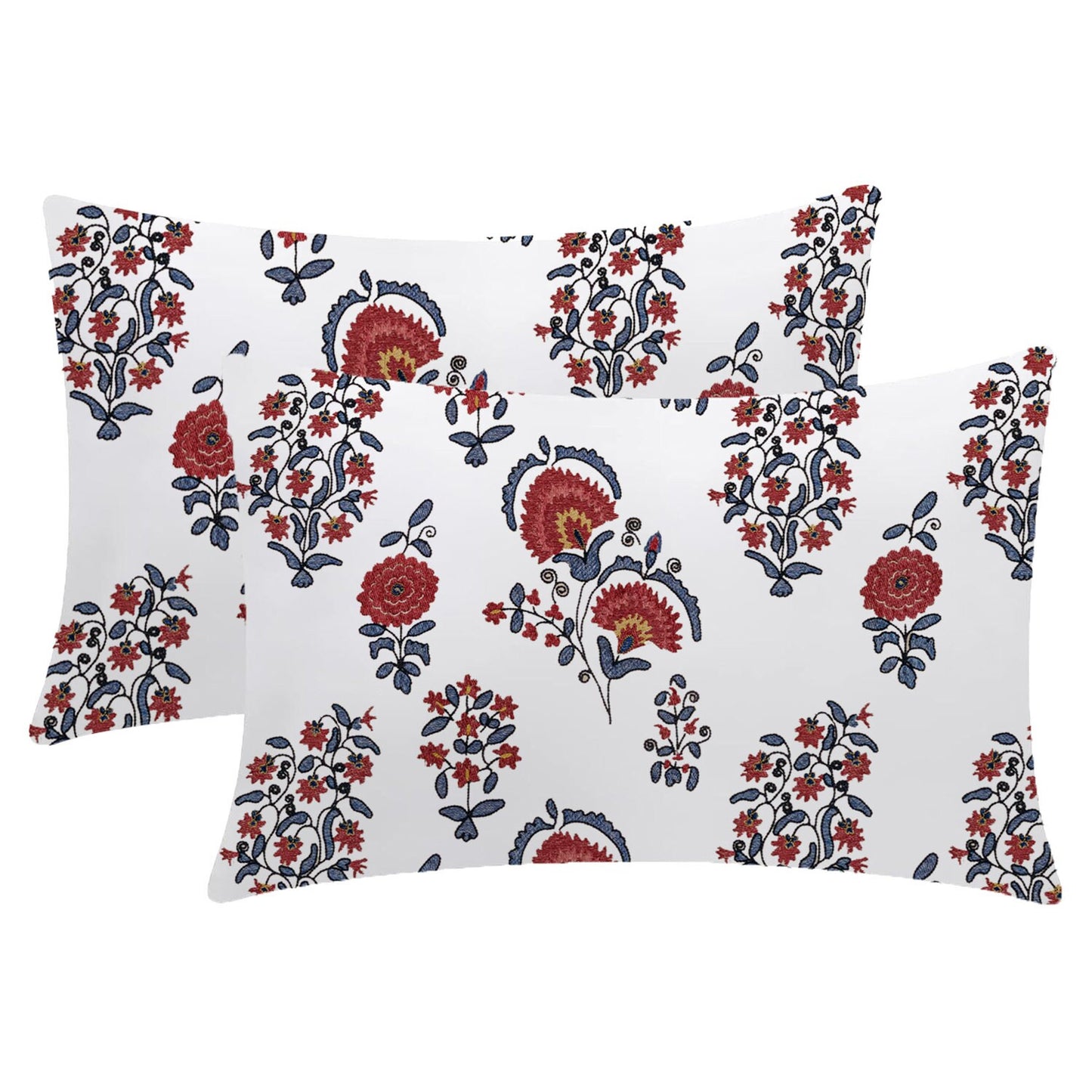 Isolde  - Set of 4 Pieces | Cotton Linen Fabric | Crewel Embroidered | Pillow/Cushion Cover Set | With or Without Insert