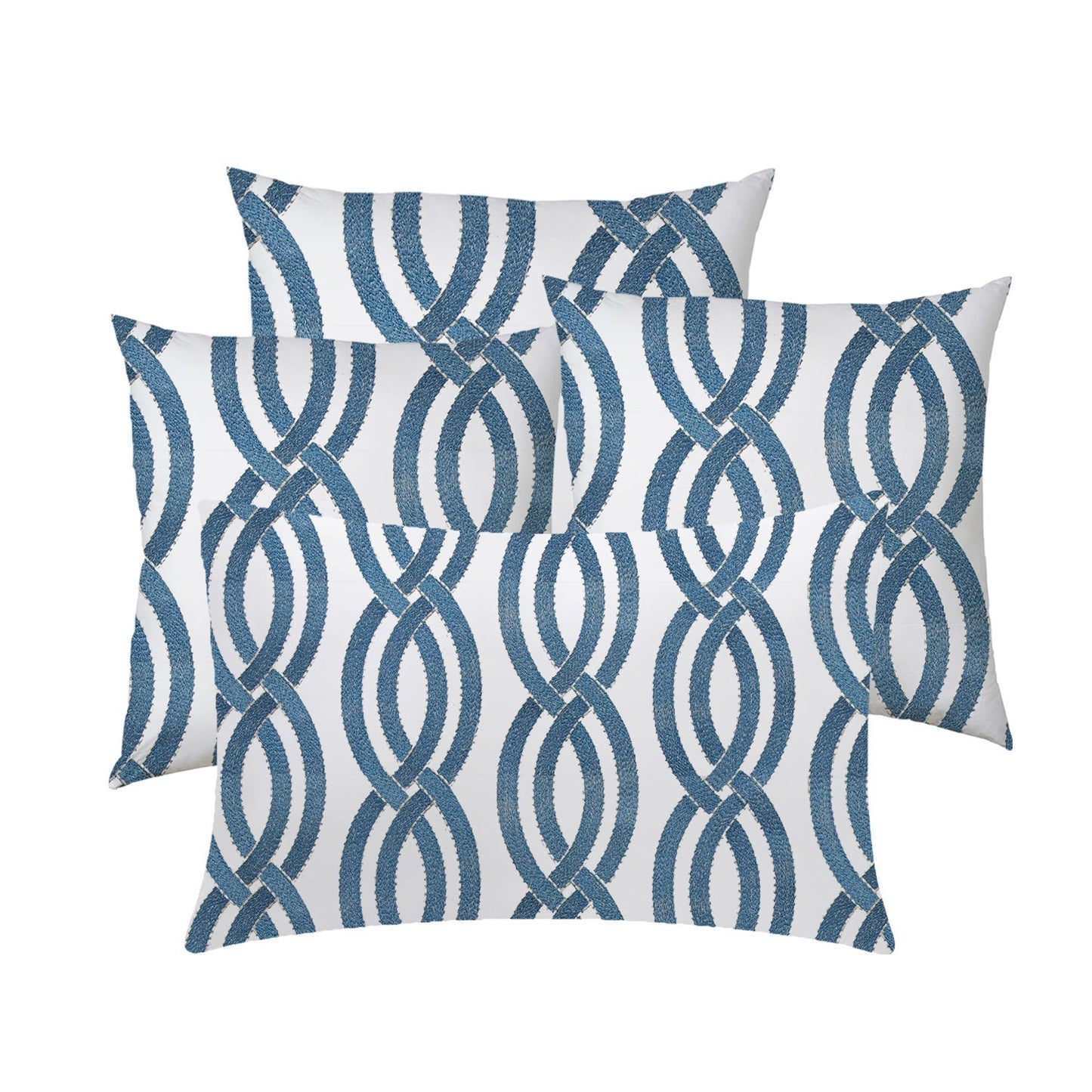 Zara  - Set of 4 Pieces | Cotton Linen Fabric | Crewel Embroidered | Pillow/Cushion Cover Set | With or Without Insert