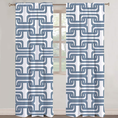 Olga  - Set of 2 Panels Crewel Embroidered Curtains | Linen Cotton Mix | Fully Embroidered | Lined