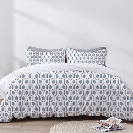 Penelope - 3 Piece Crewel Embroidered Duvet Set | Linen Cotton Mix | Embroidered Duvet Cover with Embroidered Pillowcases | Handmade | Soft
