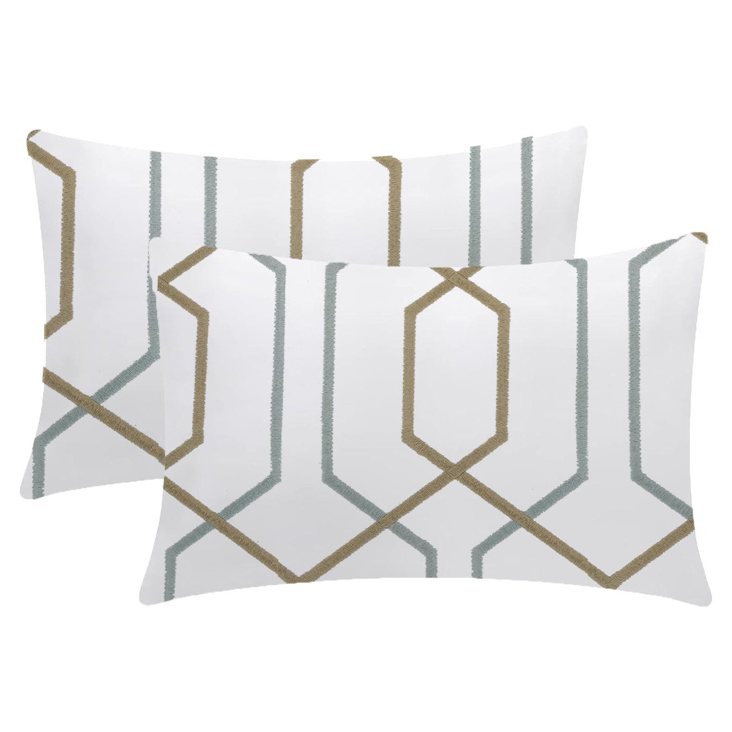 Zoe - 3 Piece Crewel Embroidered Duvet Set | Linen Cotton Mix | Embroidered Duvet Cover with Embroidered Pillowcases | Handmade | Soft