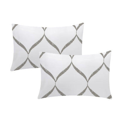 Calliope - 3 Piece Crewel Embroidered Duvet Set | Linen Cotton Mix | Embroidered Duvet Cover with Embroidered Pillowcases | Handmade | Soft