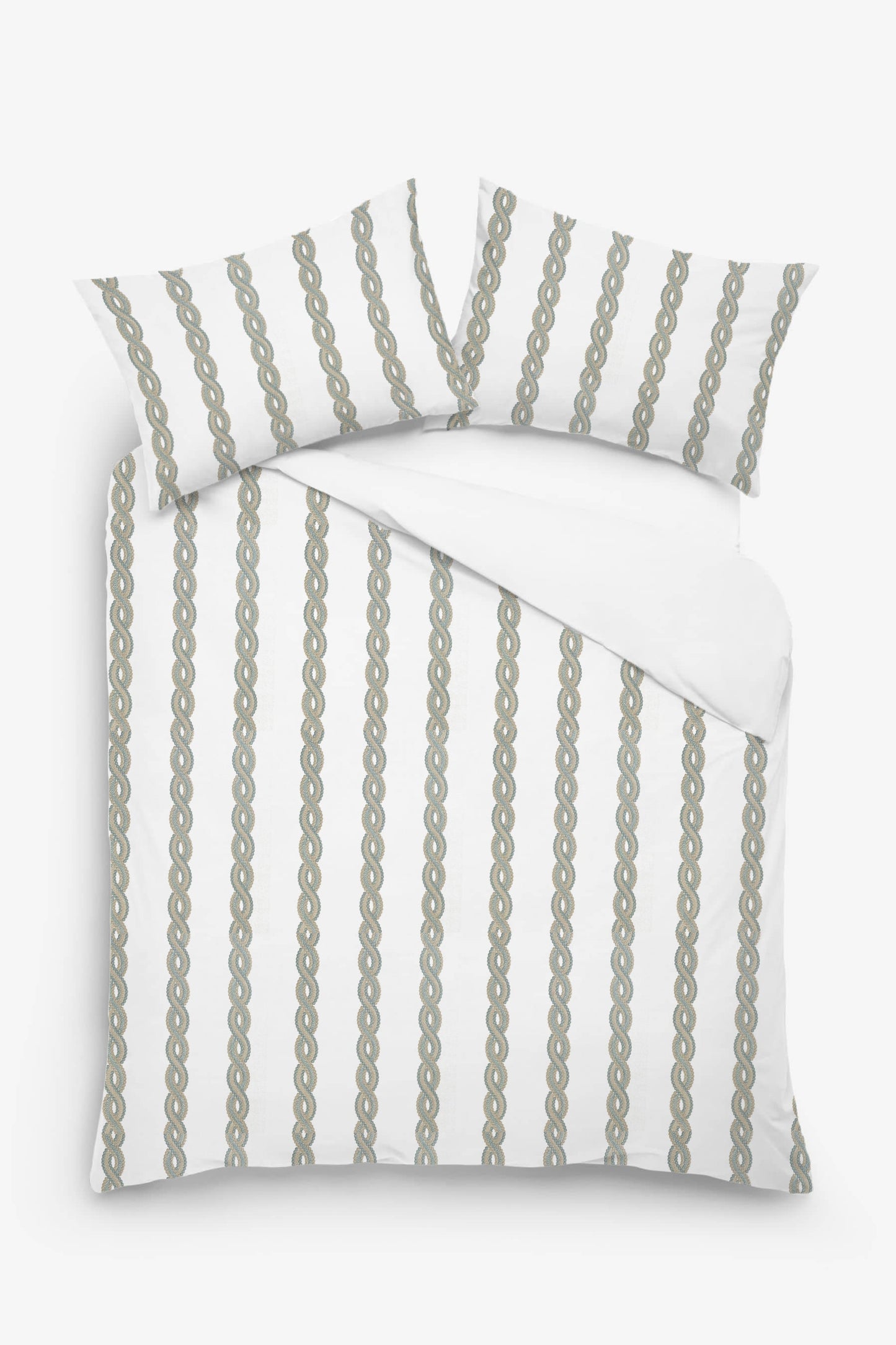 Eleni - 3 Piece Crewel Embroidered Duvet Set | Linen Cotton Mix | Embroidered Duvet Cover with Embroidered Pillowcases | Handmade | Soft
