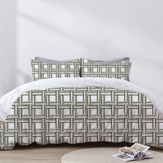 Katerina - 3 Piece Crewel Embroidered Duvet Set | Linen Cotton Mix | Embroidered Duvet Cover with Embroidered Pillowcases | Handmade | Soft