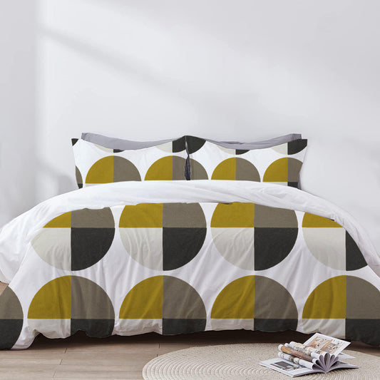Melina - 3 Piece Crewel Embroidered Duvet Set | Linen Cotton Mix | Embroidered Duvet Cover with Embroidered Pillowcases | Handmade | Soft