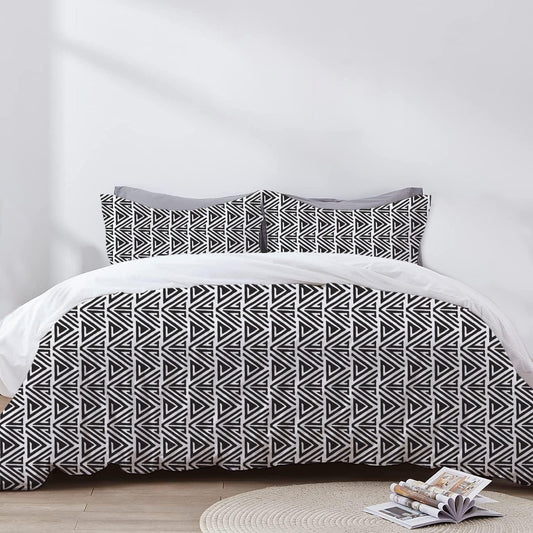 Yelena - 3 Piece Crewel Embroidered Duvet Set | Linen Cotton Mix | Embroidered Duvet Cover with Embroidered Pillowcases | Handmade | Soft