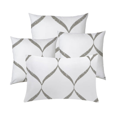 Calliope  - Set of 4 Pieces | Cotton Linen Fabric | Crewel Embroidered | Pillow/Cushion Cover Set | With or Without Insert