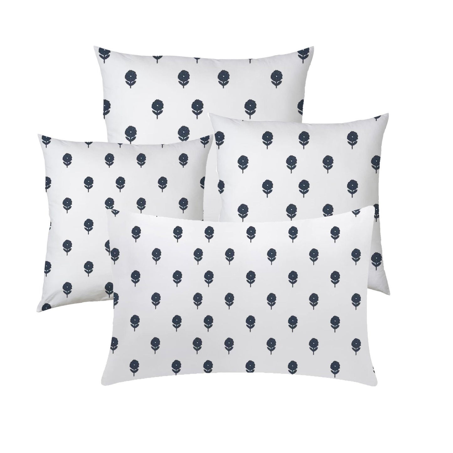 Kyra  - Set of 4 Pieces | Cotton Linen Fabric | Crewel Embroidered | Pillow/Cushion Cover Set | With or Without Insert