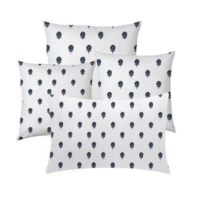 Kyra  - Set of 4 Pieces | Cotton Linen Fabric | Crewel Embroidered | Pillow/Cushion Cover Set | With or Without Insert