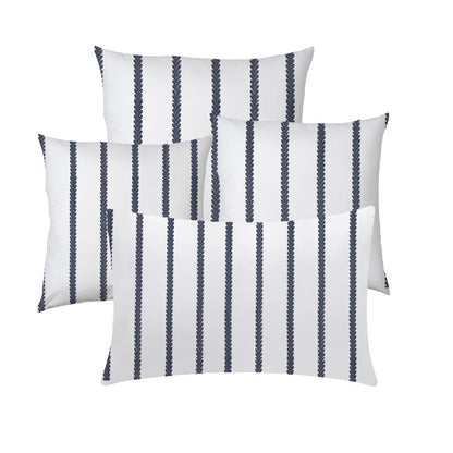 Daphne  - Set of 4 Pieces | Cotton Linen Fabric | Crewel Embroidered | Pillow/Cushion Cover Set | With or Without Insert