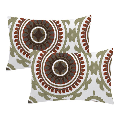 Anthea  - Set of 4 Pieces | Cotton Linen Fabric | Crewel Embroidered | Pillow/Cushion Cover Set | With or Without Insert
