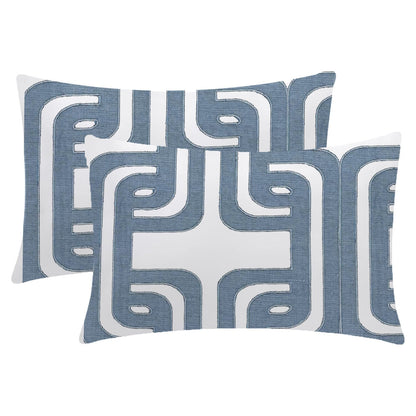 Olga  - Set of 4 Pieces | Cotton Linen Fabric | Crewel Embroidered | Pillow/Cushion Cover Set | With or Without Insert