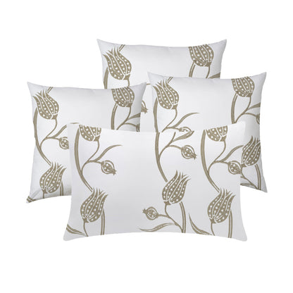 Sofia  - Set of 4 Pieces | Cotton Linen Fabric | Crewel Embroidered | Pillow/Cushion Cover Set | With or Without Insert