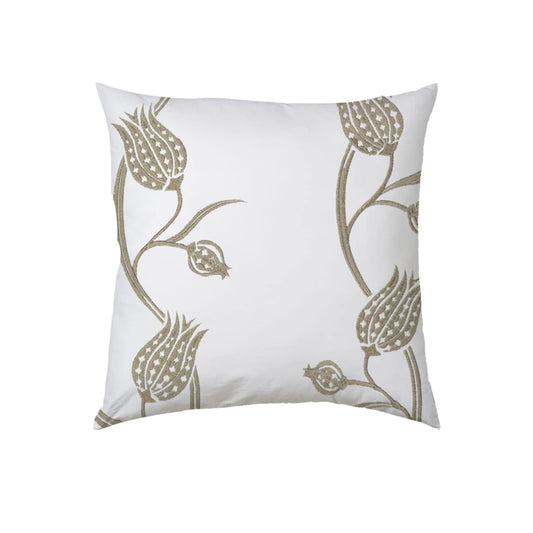 Sofia  - Set of 4 Pieces | Cotton Linen Fabric | Crewel Embroidered | Pillow/Cushion Cover Set | With or Without Insert