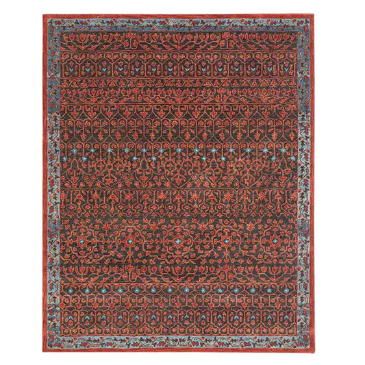 Razdan - Handcrafted Rug/Carpet | Pure Wool | Hand Tufted | High Pile | High Density | Yarn Dyed | Red, Black, Blue