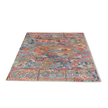 Cyra - Handcrafted Rug/Carpet | Pure Wool | Hand Tufted | High Pile | High Density | Yarn Dyed | Blue, Pink, Orange, Red, Green