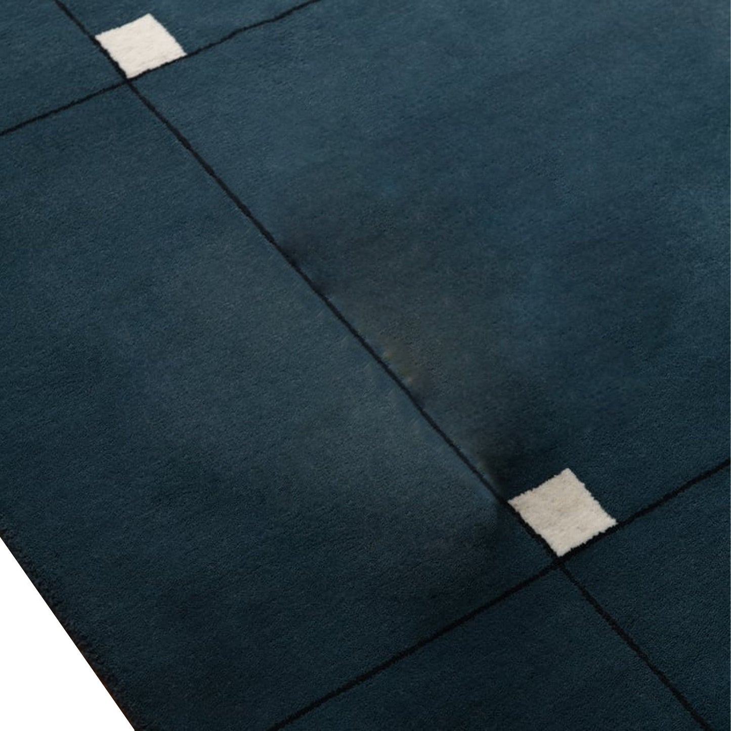 Blue with White - Handcrafted Rug/Carpet | Pure Wool | Hand Tufted | High Pile | High Density | Yarn Dyed