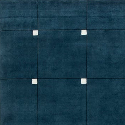 Blue with White - Handcrafted Rug/Carpet | Pure Wool | Hand Tufted | High Pile | High Density | Yarn Dyed