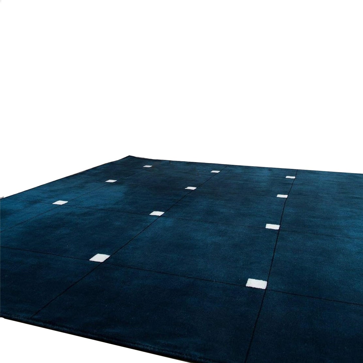 Blue with White - Handcrafted Rug/Carpet | Pure Wool | Hand Tufted | High Pile | High Density | Yarn Dyed
