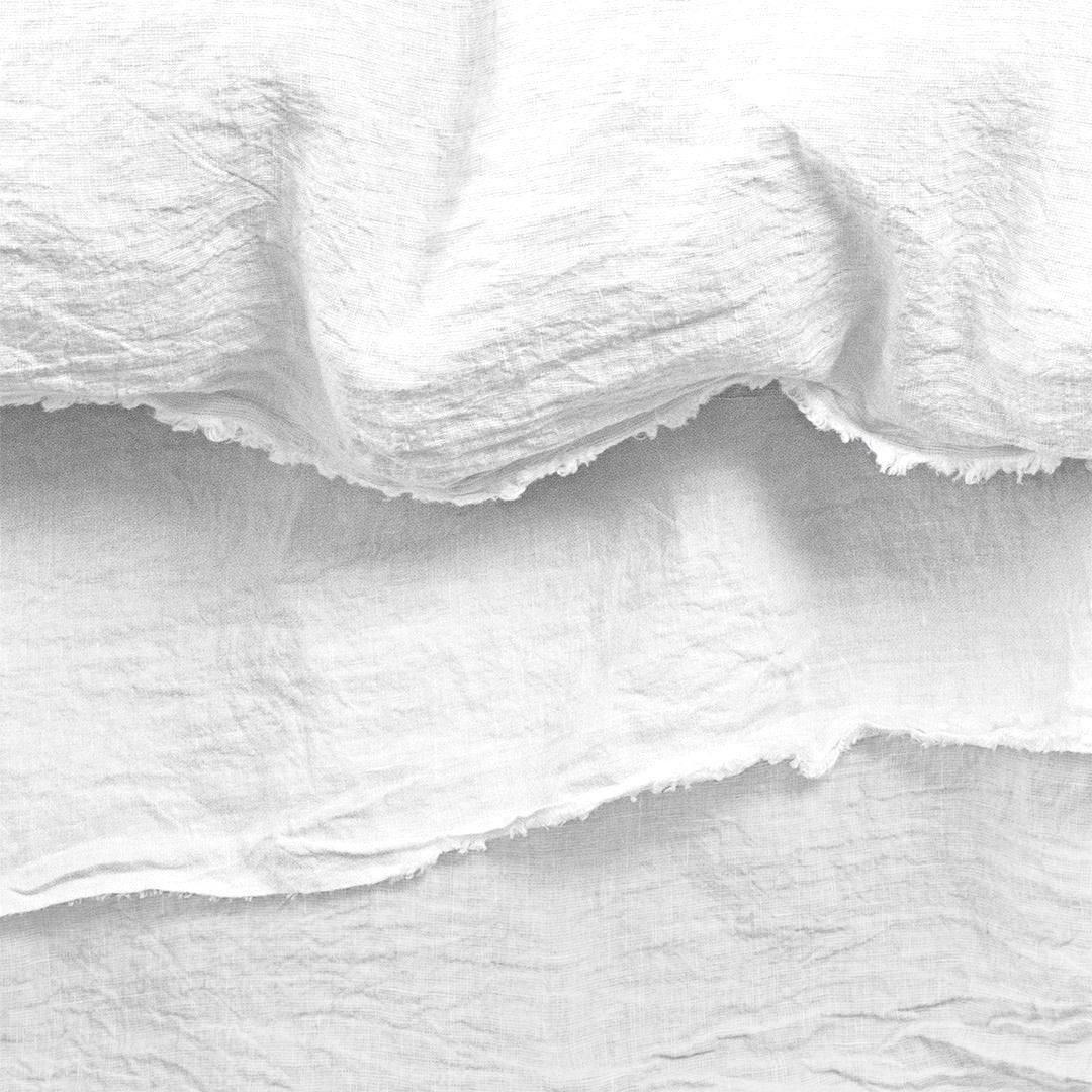 Raw Edged White - 100% Pure Linen | Linen Cotton Mix | 3 Piece Duvet Cover Set | 4 Piece Sheet Set | Handmade | Pre-washed | Soft