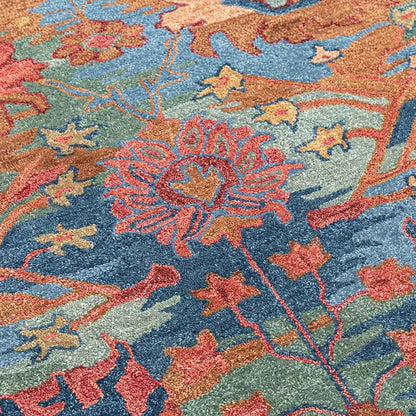 Cyra - Handcrafted Rug/Carpet | Pure Wool | Hand Tufted | High Pile | High Density | Yarn Dyed | Blue, Pink, Orange, Red, Green