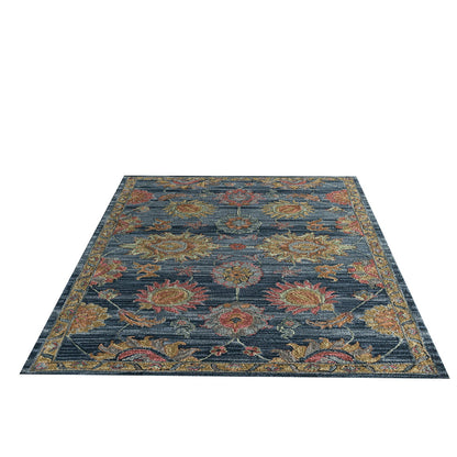 Aziz - Handcrafted Rug/Carpet | Pure Wool | Hand Tufted | High Pile | High Density | Yarn Dyed | Blue, Pink, Yellow