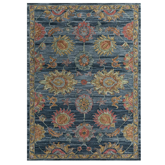 Aziz - Handcrafted Rug/Carpet | Pure Wool | Hand Tufted | High Pile | High Density | Yarn Dyed | Blue, Pink, Yellow
