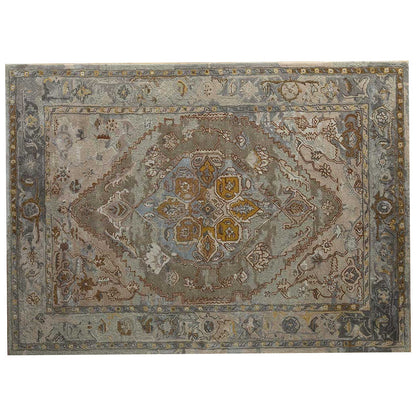 Razdan - Handcrafted Rug/Carpet | Pure Wool | Hand Tufted | High Pile | High Density | Yarn Dyed | Yellow, Blue, Grey, Brown, Beige
