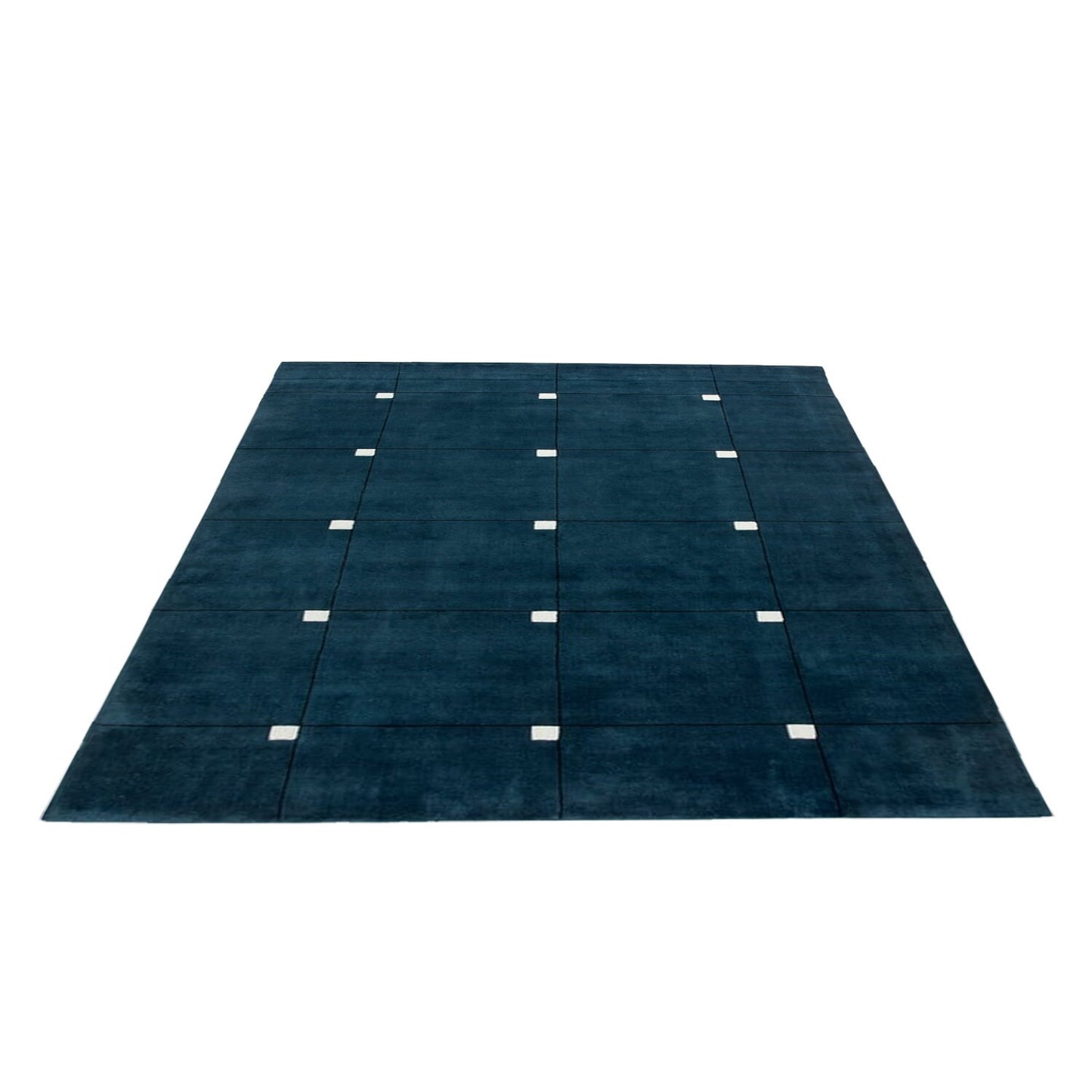 Blue with White - Handcrafted Rug/Carpet | Pure Wool | Hand Tufted | High Pile | High Density | Yarn Dyed