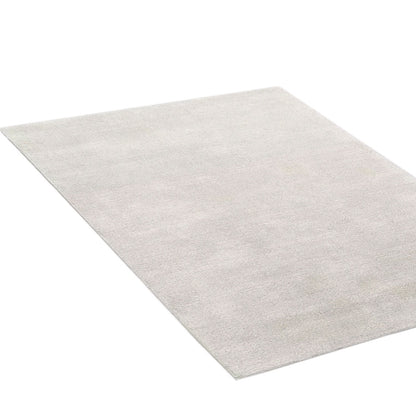 White Grey | Solid Color - Handcrafted Rug/Carpet | Pure Wool | Hand Tufted | High Pile | High Density | Yarn Dyed