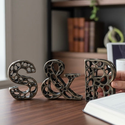 Personalized Antique letters | custom metal alphabet table decor in gold, silver or antique | set of 3, 4 or 5