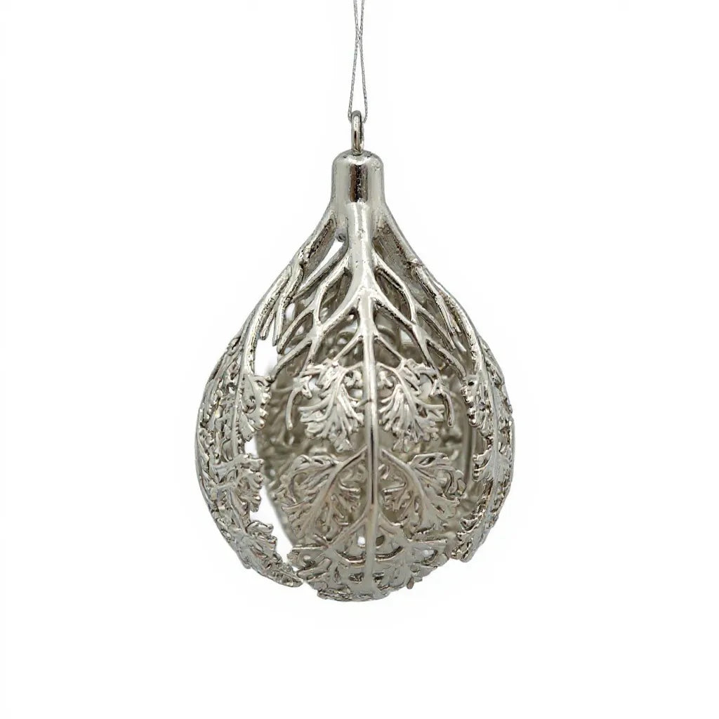 Silver Christmas Ornaments – Metallic Holiday Baubles (Set 3)