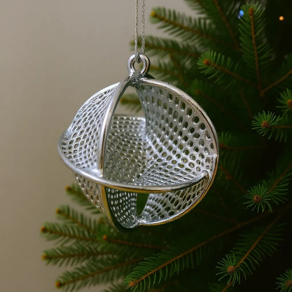 Silver Christmas Ornaments – Metallic Holiday Baubles (Set 1)