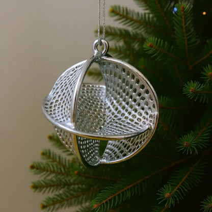Silver Christmas Ornaments – Metallic Holiday Baubles (Set 1)