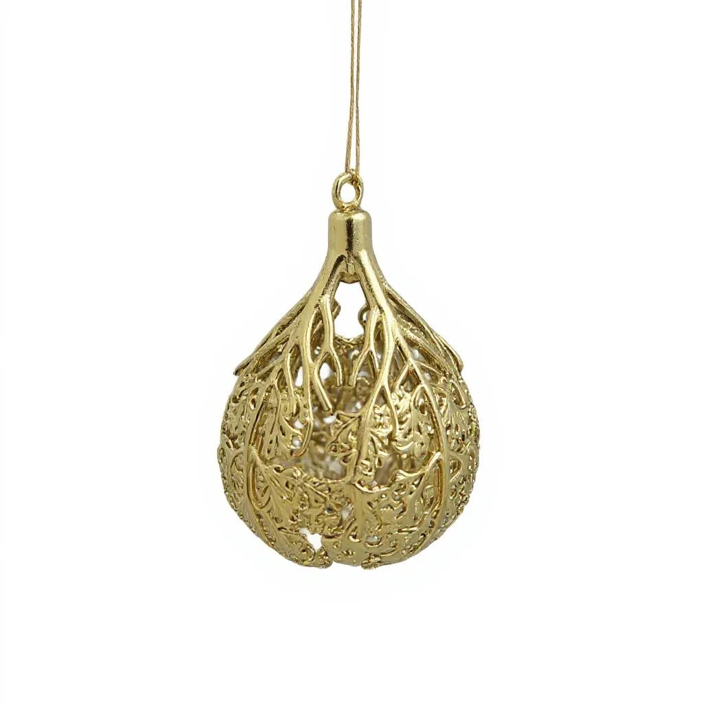 Gold Christmas Ornaments – Metallic Holiday Baubles (Set 3)
