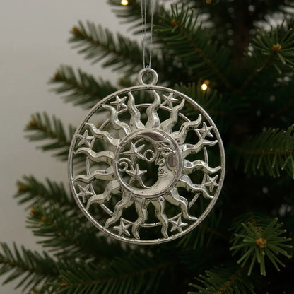 Silver Christmas Ornaments – Metallic Holiday Baubles (Set 2)