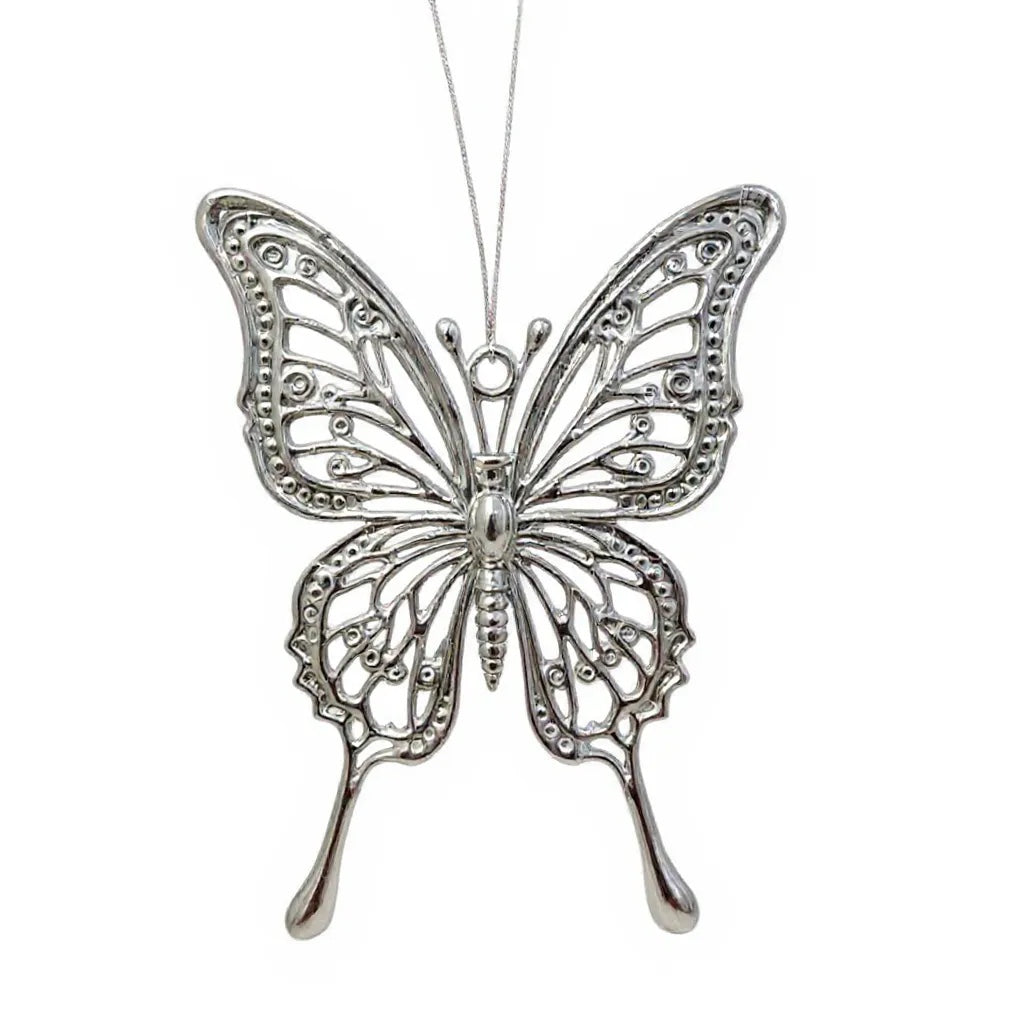 Silver Christmas Ornaments – Metallic Holiday Baubles (Set 3)