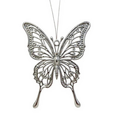 Silver Christmas Ornaments – Metallic Holiday Baubles (Set 3)