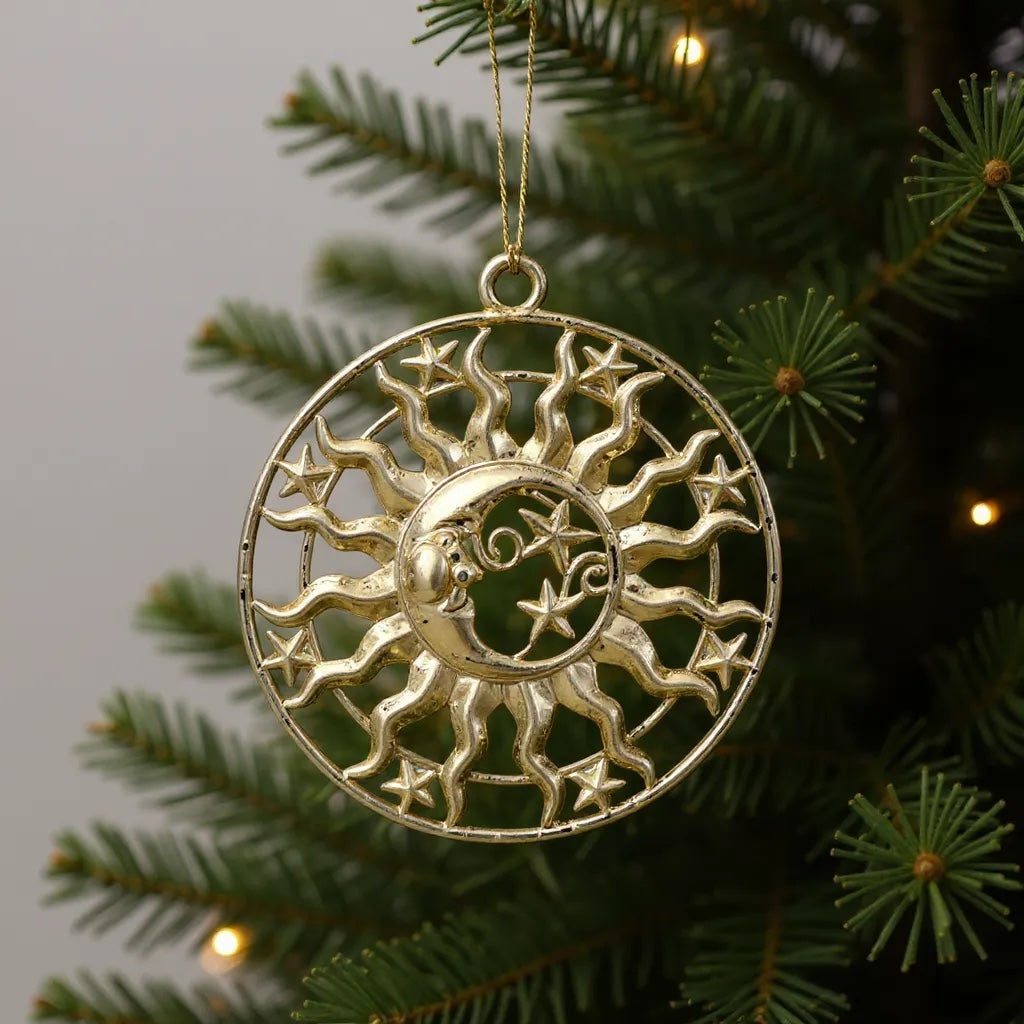 Gold Christmas Ornaments – Metallic Holiday Baubles (Set 2)