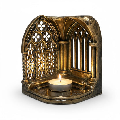 Gothic Cathedral Tealight Holder | Shadow-Casting Candle Holder for Home Décor