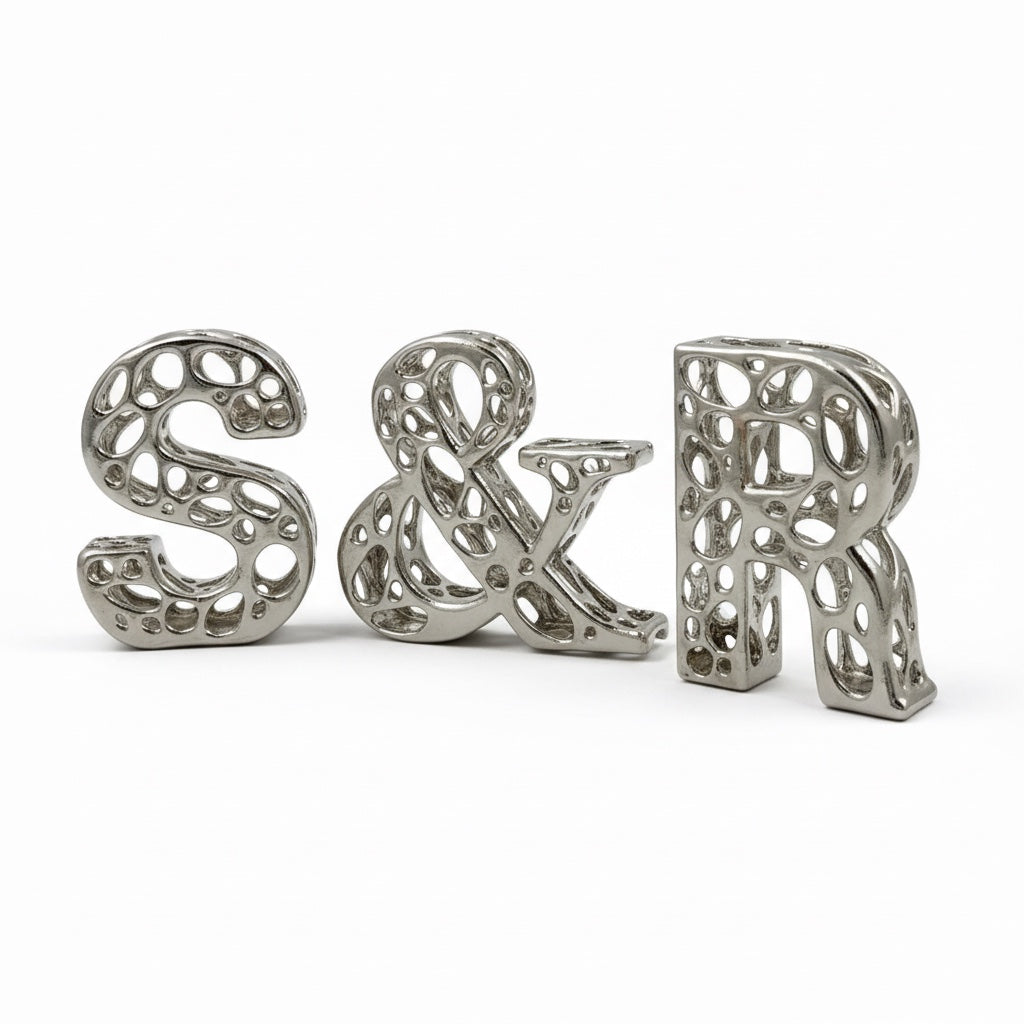 Personalized Antique letters | custom metal alphabet table decor in gold, silver or antique | set of 3, 4 or 5