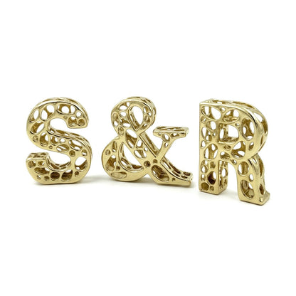 Personalized Antique letters | custom metal alphabet table decor in gold, silver or antique | set of 3, 4 or 5
