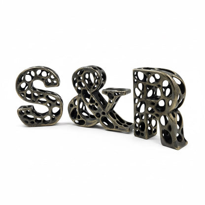 Personalized Antique letters | custom metal alphabet table decor in gold, silver or antique | set of 3, 4 or 5