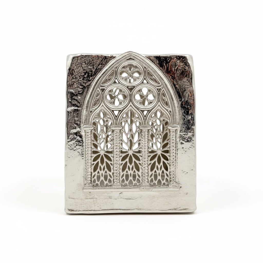 Gothic Cathedral Tealight Holder | Shadow-Casting Candle Holder for Home Décor