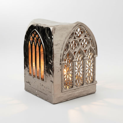Gothic Cathedral Tealight Holder | Shadow-Casting Candle Holder for Home Décor