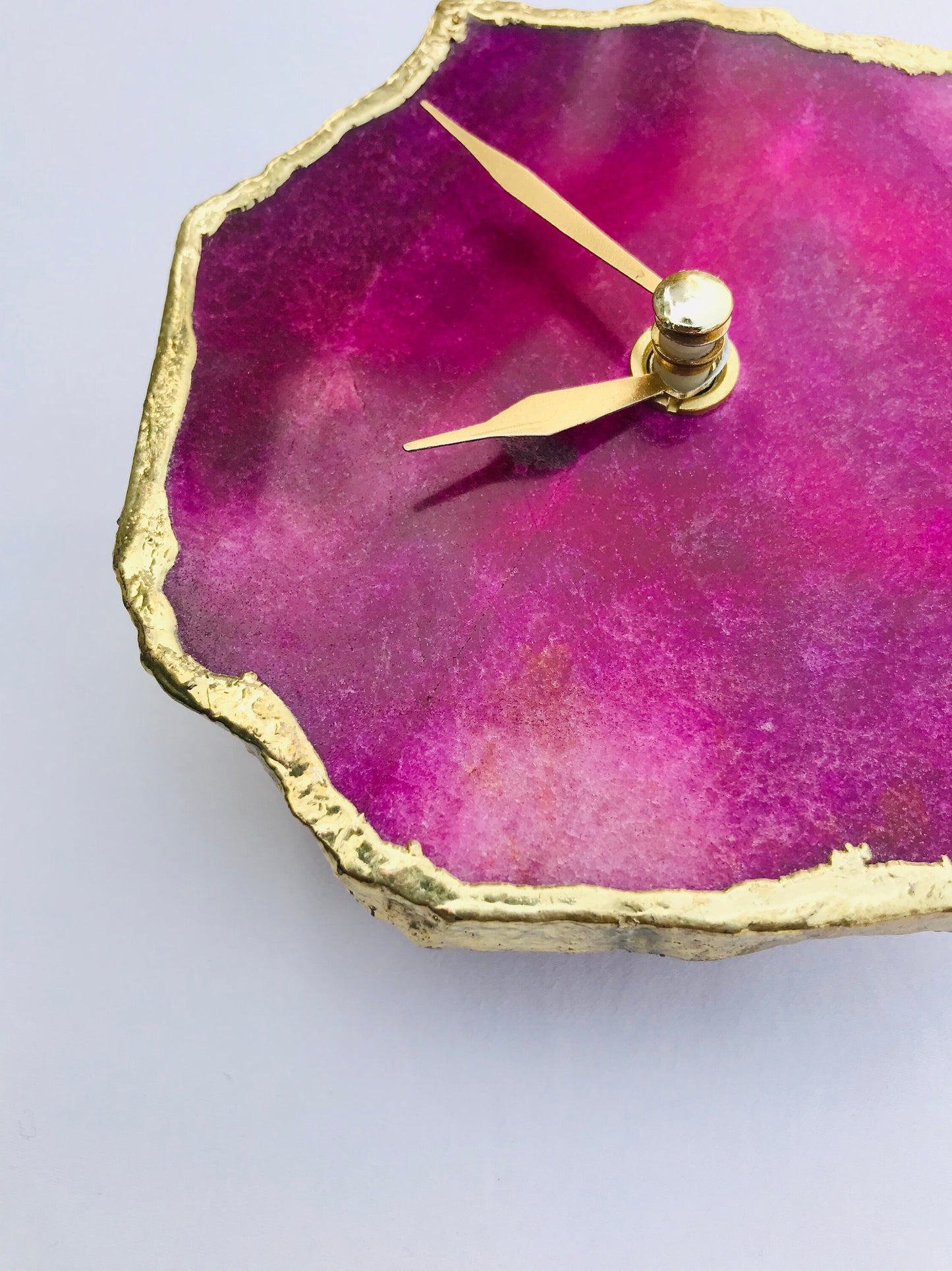 Magenta Agate Aventurine  Wall/Desk Clock/Personalised Momento